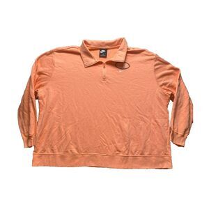 Nike Sweatshirt Womens 2X Peach 1/4 Zip Collared Oversized Pullover Plus‎ Ladies